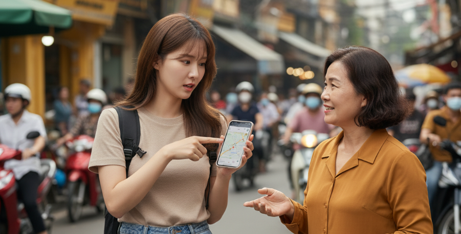 길을 묻는 여행자-도와주세요
